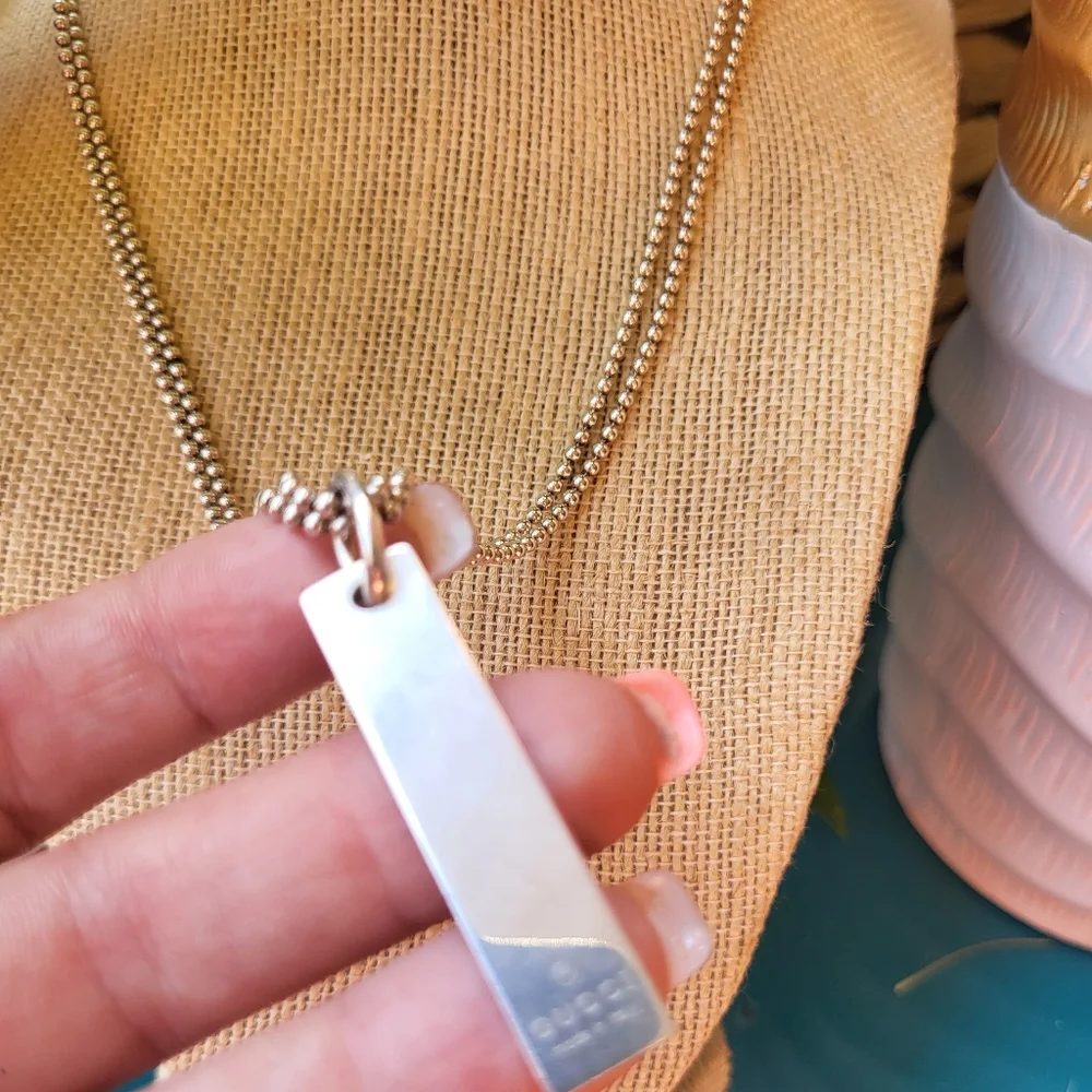 - RARE GUCCI STATEMENT BAR NECKLACE STERLING SILVER 925